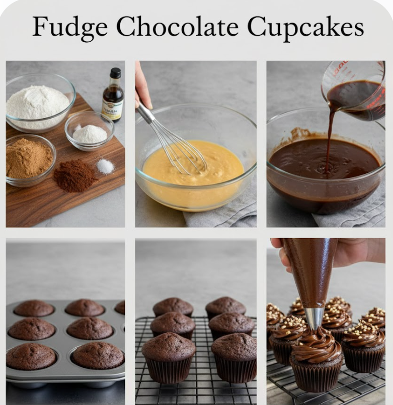 Fudge Chocolate Cupcakes